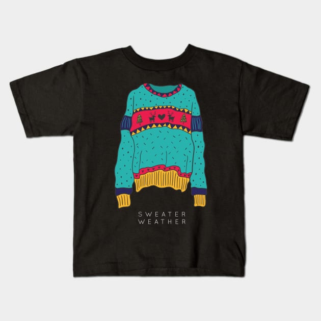 Sweater Weather Kids T-Shirt by krimons